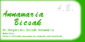 annamaria bicsak business card
