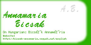 annamaria bicsak business card